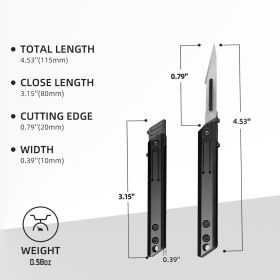 Titanium Folding Scalpel Knife Includes Replaceable Blades, Keychain EDC Pocket Tool for Precision Cutting, Outdoor, Craft & Daily Use